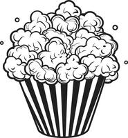 Snack Symphonie elegant Popcorn Vektor schwarz Logo Design kulinarisch Freude glatt schwarz Symbol zum lecker Popcorn Leckereien