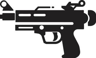 göra tro skytt ikoniska svart logotyp terar leksak pistol vapen plast beskyddare vektor symbol av en leksak pistol i svart