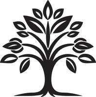 Wald Harmonie dynamisch schwarz Symbol zum Baum Plantage Logo Design Öko Emblem Vektor Baum Plantage Logo im schwarz Logo Design