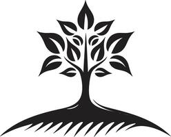 berså tillgivenhet elegant vektor ikon betecknande träd plantage naturer mark svart logotyp med vektor träd plantage symbol