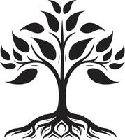 Wald Harmonie dynamisch schwarz Symbol zum Baum Plantage Logo Design Öko Emblem Vektor Baum Plantage Logo im schwarz Logo Design