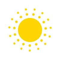 Sommersymbol. Sonne modernes Symbol. Punkte und Punkte sonnige Kreisform. isoliertes Vektorlogokonzept auf weißem Hintergrund vektor