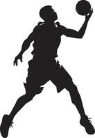 Schwere Segelflugzeug Basketball Spieler Dunk Symbol im Vektor Größe Rand Rocker Lizenzgebühren Vektor Logo zum Dunk Könige
