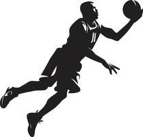 Rand Träumereien Basketball Spieler Dunk Vektor Logo im traumhaft Ruhm Dunk Gottheit Vektor Logo zum göttlich Eintauchen