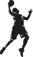 ring hjälte basketboll spelare dunka logotyp vektor för mästare luftburet ess dynamisk dunka vektor ikon för idrottare