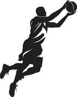 Dunk Dynastie Erklärungen Basketball Spieler Vektor Logo Aussagen Himmel Stratosphäre Vektor Design zum Eintauchen Überlegenheit