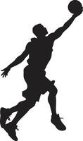 zuschlagen kapieren Basketball Spieler Dunk Vektor Logo Sachverstand Schwere Gladiator Vektor Symbol zum Eintauchen Krieger