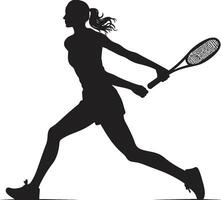 stor slam gudinna kvinnor tennis vektor ikon dynamisk dasher vektor logotyp för vig kvinna tennis spelare