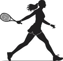 elegant Rätsel Vektor Symbol zum faszinierend Tennis Spieler Schläger Renaissance Tennis Spieler Logo im Vektor Kunst