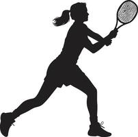 ess aura vektor logotyp för kvinnor tennis ess domstol chic eleganta tennis spelare ikon i vektor