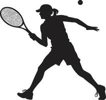 Smash Synchronität Damen Tennis Vektor Logo Harmonie Gericht Charisma Vektor Symbol zum Frauen Tennis Sterne