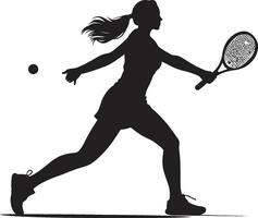 samling rapsodi vektor ikon för kvinnor tennis briljans elegant väsen tennis spelare logotyp i vektor raffinemang