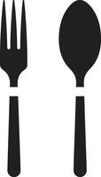 konstnärlig bestick emblem vektor logotyp för eleganta dining symbol bra dining mark gaffel och kniv vektor ikon för kulinariska klass