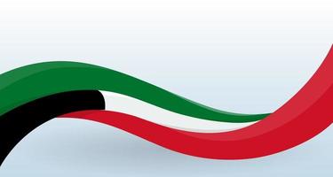 Kuwait wehende Nationalflagge. moderne ungewöhnliche Form. Designvorlage für die Dekoration von Flyer und Karte, Poster, Banner und Logo. isolierte Vektor-Illustration. vektor