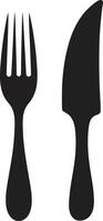 gourmet gastronomi insignier gaffel och kniv vektor ikon för kulinariska förträfflighet dining delikatess insignier vektor design för raffinerad kulinariska symbol