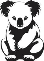 Bambus Surfen Insignien Vektor Design zum Koala Erhaltung flauschige Laub Kamm Koala Vektor Symbol zum Umwelt Harmonie