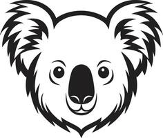 Eukalyptus Eleganz Insignien Koala Vektor Symbol im stilvoll Harmonie knuddelig Koala Abzeichen Vektor Design zum liebenswert Koala Symbol