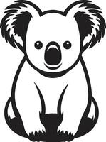 Baum oben Schatz Insignien Koala Vektor Symbol zum Umwelt Bewusstsein Bambus Surfen Kamm Vektor Logo zum Koala Erhaltung