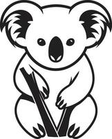 Koala Königreich Kamm Koala Vektor Symbol zum stilvoll Harmonie Baum oben Schatz Abzeichen Vektor Design zum Koala Erhaltung