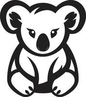 Eukalyptus Eleganz Insignien bezaubernd Koala Vektor Logo im stilvoll Design pelzig Laub Kamm Vektor Design zum Umwelt Bewusstsein