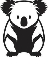 Baum oben Schatz Kamm Koala Vektor Symbol zum Natur Harmonie Bambus Surfen Abzeichen Vektor Design zum Koala Erhaltung