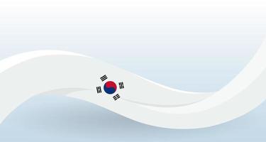 Südkorea wehende Nationalflagge. moderne ungewöhnliche Form. Designvorlage für die Dekoration von Flyer und Karte, Poster, Banner und Logo. isolierte Vektor-Illustration. vektor