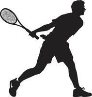 Schläger Rebell Insignien Vektor Design zum Fett gedruckt Tennis Logo großartig zuschlagen Gladiator Abzeichen Tennis Spieler Vektor Symbol zum Meisterschaft Geist