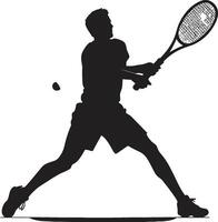 domstol hantverk insignier vektor design för skicklig tennis logotyp netto ninja bricka tennis spelare vektor ikon för precision spelar