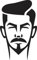 adrett Haltung Insignien Vektor Design zum modisch männlich Gesicht Logo zeitlos Profil Abzeichen klassisch männlich Gesicht Vektor Symbol zum ausdauernd Stil