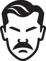 höflich Silhouette Abzeichen stilvoll männlich Gesicht Symbol mit glatt Linien geformt Gelassenheit Kamm Vektor Design zum Ruhe männlich Gesicht Logo