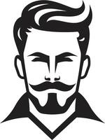 adrett Haltung Kamm modisch männlich Gesicht Logo Design mit deutlich Stil geformt Raffinesse Insignien raffiniert männlich Gesicht Vektor Symbol zum Eleganz