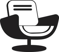 städtisch Eleganz Abzeichen stilvoll Stuhl Symbol im Vektor Logo zum Entspannung Gelassenheit Sitzplätze Insignien modern entspannend Stuhl Vektor Design zum gemütlich Räume