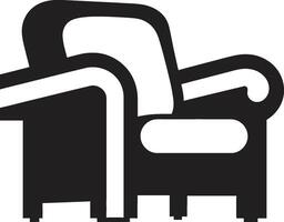 Eleganz Salon Insignien modern Stuhl Vektor Design zum stilvoll Räume Komfort Oase Kamm glatt Stuhl Symbol im Vektor Design zum ultimativ Entspannung