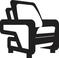 zenit bekvämlighet insignier modern avkopplande stol vektor design för avslappning lugn trender vapen elegant stol vektor ikon för trendig och lugna utrymmen