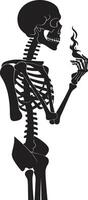 retro Aufschub Insignien elegant Skelett Vektor Design zum Rauchen Gentleman Symbol Jahrgang Mode Kamm Rauchen Skelett Vektor Logo zum stilvoll branding