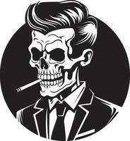 förbindlig rökning bricka eleganta skelett design för ikoniska överklagande tidlös tobaks insignier årgång charm i rökning skelett vektor