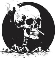 flott puffer bricka vektor design för eleganta rökning herre ikon med klass raffinerad relik insignier rökning herre skelett vektor logotyp för årgång vibrafon