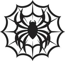 arachno elegans vapen eleganta Spindel med Spindel webb vektor vektor gift bricka slående Spindel logotyp för kantig design påverkan