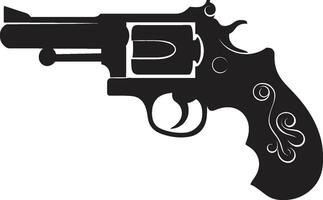 avtryckare elegans insignier chic revolver logotyp för slående påverkan samtida kaliber vapen modern revolver design för ikoniska branding vektor