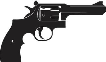 tunna skönhet insignier eleganta revolver logotyp med kantig elegans taktisk trend vapen trendsättande revolver ikon i modern design vektor