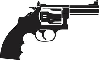 elegant skytten insignier vektor logotyp för eleganta skjutvapen påverkan precision elegans vapen mode framåt- revolver ikon för slående design