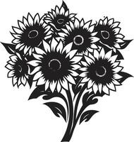 Blumen- Glanz Kamm hell Sonnenblumen Logo mit natürlich Eleganz beschwingt Vitalität Abzeichen lebhaft Sonnenblumen Symbol zum energisch branding vektor