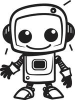 Tasche Kumpel Insignien Miniatur Roboter Chatbot Logo im kompakt Design digi Kumpel Kamm süß Roboter Chatbot Design zum Digital Verbindungen vektor