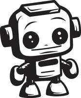 Tasche Kumpel Insignien klein und süß Roboter Chatbot Design zum kompakt Verbindungen sausen Widget Kamm bezaubernd Roboter Logo zum Technik Gespräche vektor