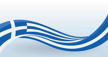 Greklands nationella flagga. viftande ovanlig form. designmall för dekoration av flygblad och kort, affisch, banderoll och logotyp. isolerade vektor illustration.