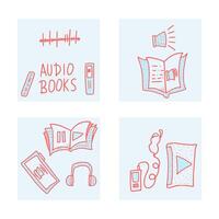 uppsättning av audio böcker symboler. vektor illustration.