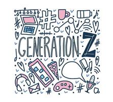 Generation z Poster. Vektor Konzept Illustration.