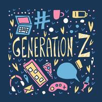 Generation z Poster. Vektor Konzept Illustration.