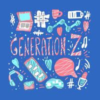 generation z affisch. vektor begrepp illustration.