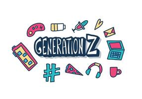 Generation z Poster. Vektor Konzept Illustration.